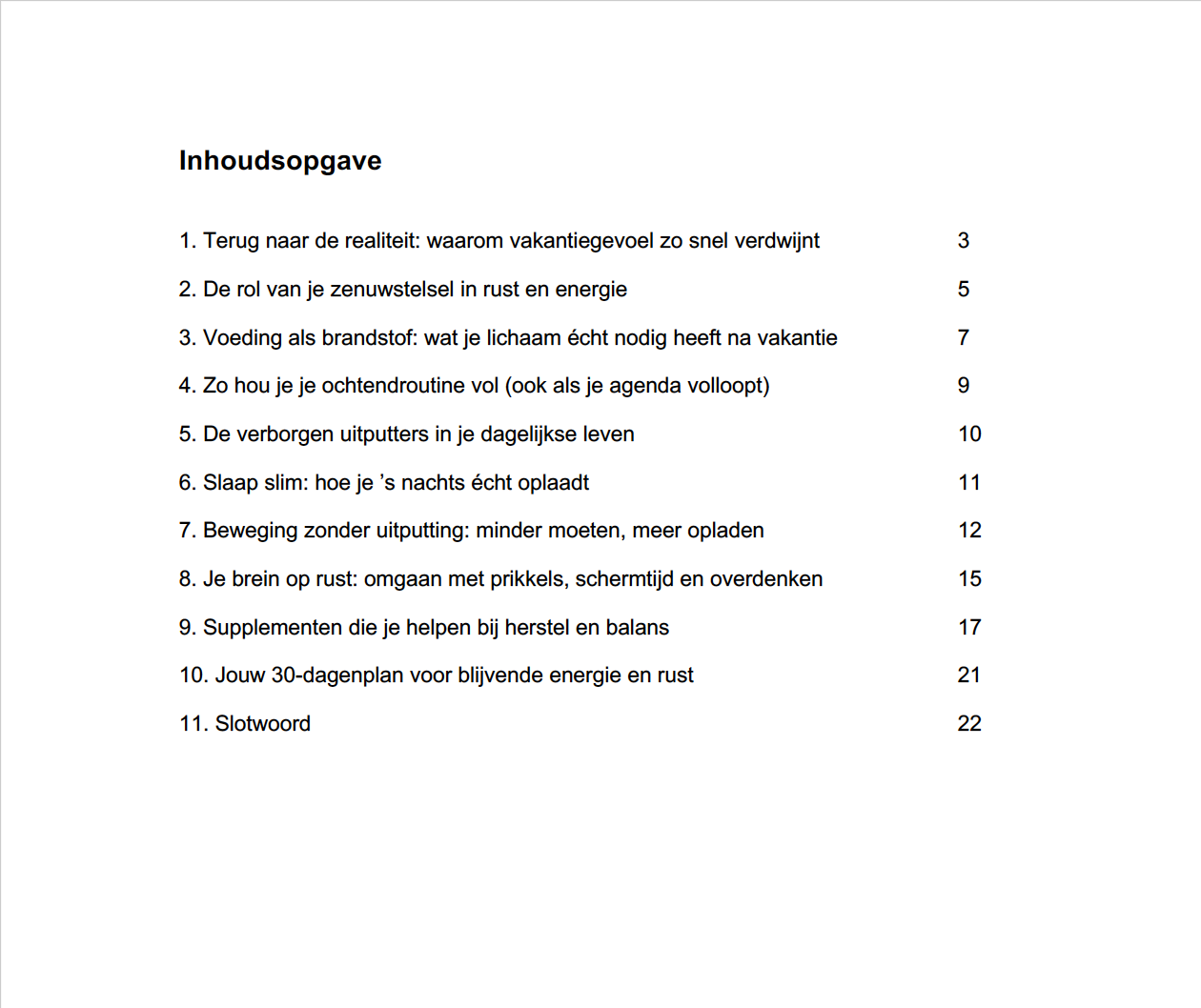 E-book: Rust & energie na je vakantie