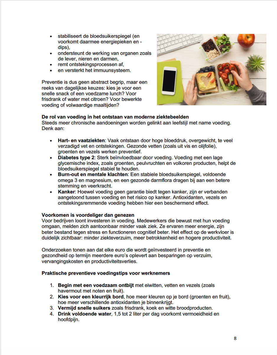 E-book: Voeding als sleutel tot gezonde werknemers