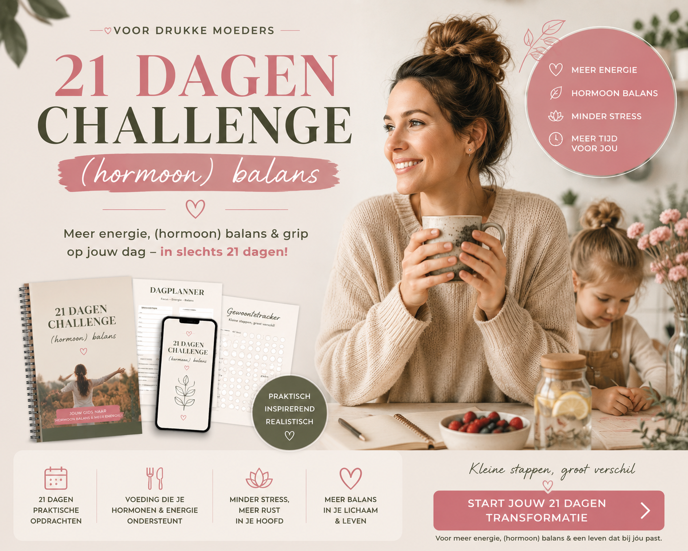 Vind je balans, het 21-dagen hersteltraject voor drukke moeders
